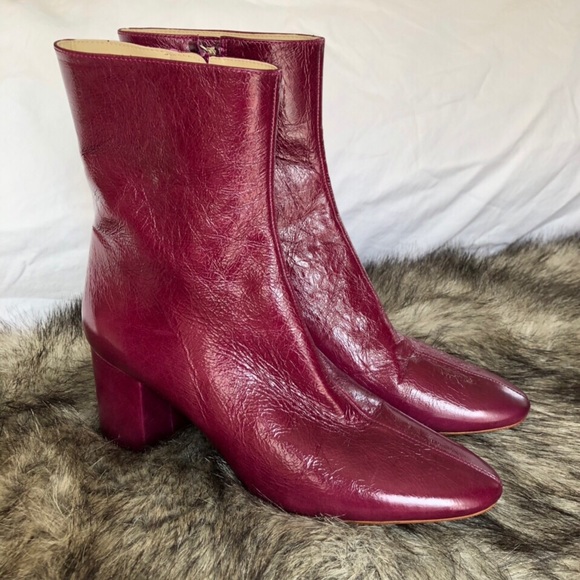 NO OFFERS!NWOT ZARA leather block heel ankle boot - Picture 3 of 8